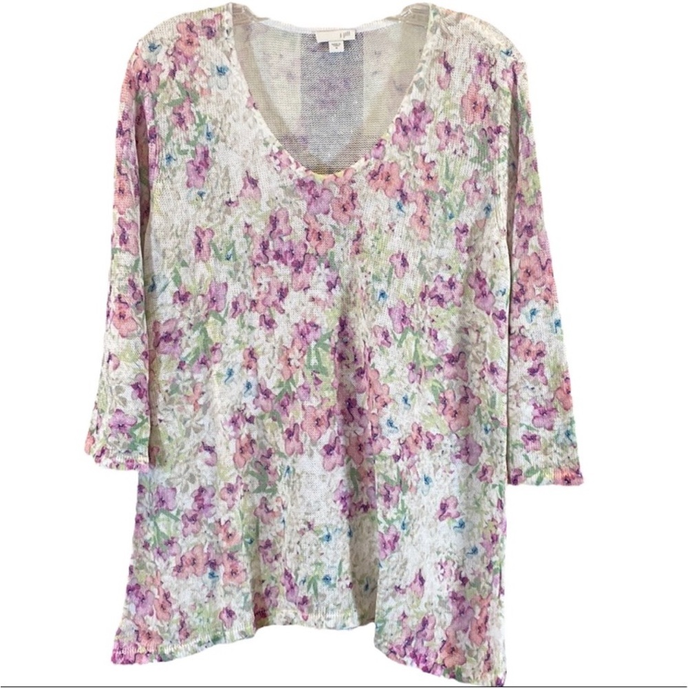 J. Jill Floral Linen Blend Tunic Top